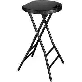 YOMT Portable Folding Stool, 24 inch Folding Bar Stool with Handle, Foldable Stool Chair for Adults, Heavy Duty Collapsible Stool for Kitchen Counter Room Home Camping Indoor Outdoor, Set of 1