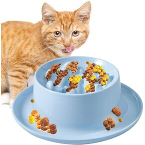 أوعية تغذية بطيئة للقطط المرتفعة، أوعية تغذية مرتفعة للحيوانات الأليفة للقطط والكلاب الصغيرة، مضادة للانزلاق وتبطئ تناول الطعام ومضادة للقيء وتحمي العمود الفقري، أوعية صالحة للطعام، سميكة ومتينة - 22 درجة فهرنهايت ~ 248 درجة فهرنهايت (أبيض) in Kuwait