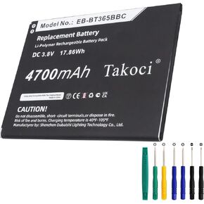 Replacement Battery Compatible with Samsung Galaxy Tab Active SM-T390 SM-T365 SM-T360 SM-T395 FIts EB-BT365BBU EB-BT365BBC 3.8V/4700mAh