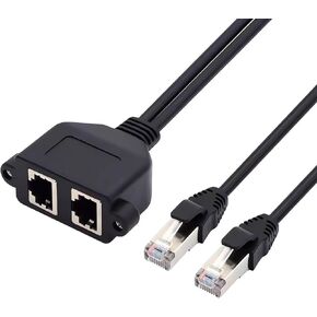 RJ45 Network Ethernet Adapter Splitter,WILLMLEGED Network RJ45 Cable 1 Male to 2 Female LAN Ethernet Splitter Adapter Suitable Super Cat5,Cat5e,Cat6,Cat7,Cat 8 Support Two Devices