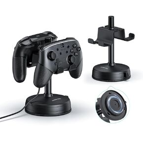 MANMUVIMO Controller Organizer Holder Universal Dual Controller Stand with Anti-Slip Stable Suction Cup for Desk, Controller Storage Mount Compatible for PS5/PS4/Xbox Series/Xbox One/Switch Pro