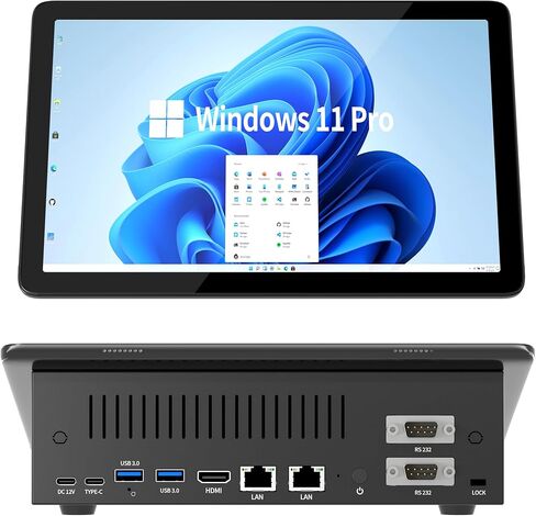 10.1 "Mini PC Win 11 Pro 12th Gen N100 8GB RAM/128GB ROM ، Micro Industrial Computer Touch Touchnen Tablets ، Dual R232 HDMI ، BT WiFi 5.0 ، Dual 2.5GBE Small Desktop PC للمكتب/الأتمتة/البار/المستودع in Kuwait