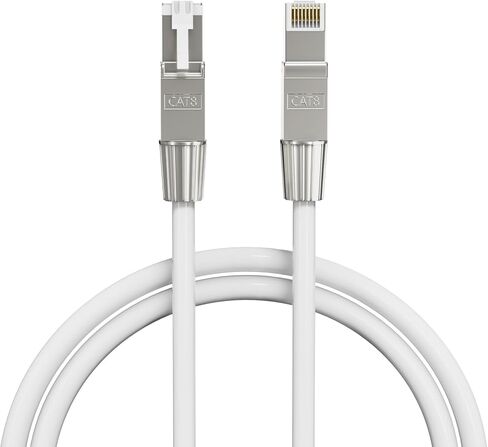 Syston Cat8 Ethernet Cable Patch 10ft Black ، 2000MHz 2GHz 40GB Solid Bare Copper S/FTP محمي ، 22/4 22 AWG 4 زوج CMR CL2R FT4 ، كابل شبكة LAN للداخلية/الخارجي POE PC المحمول المحمول in Kuwait