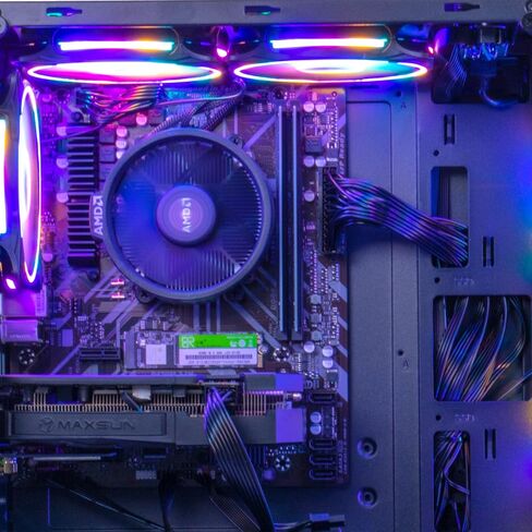كمبيوتر سطح المكتب MXZ Gaming PC ، AMD RYZEN 5 5500 ، RTX3060 ، 16GB DDR4 ، NVME 1 T SSD ، 6RGB FORS ، WIN 11 PROE COMPUTER ، Gamer Desktop Computer (R5 5500 | RTX3060) in Kuwait