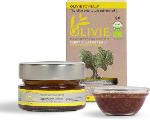 أوراق الزيتون ومستخلص الفاكهة PowerUp Pearls من OLIVIE | مكمل البوليفينول العضوي | مقشر زيت الزيتون المغربي الصحراوي اللؤلؤي للبشرة | مضادات الأكسدة الداعمة لجهاز المناعة | جرة 340 جرام in Saudi Arabia