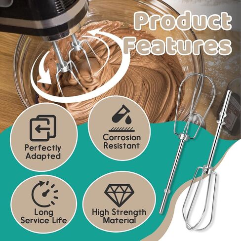 4Pcs W10490648 Hand Mixer Attachment Beaters for KitchenAid, Replacement Beaters for Kitchenaid Hand Mixer KHM2B, AP5644233, PS4082859 - Turbo Beaters for Kitchenaid Hand Mixer in Kuwait
