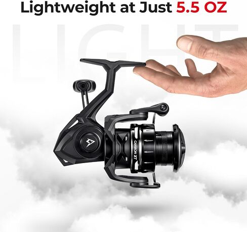 Piscifun Carbon XT Spinning Reels, Light to 5.5oz, Carbon Frame and Rotor, 22LBs Max Drag, 8+1 Shielded BB, 5.2:1 Gear Ratio, Smooth Powerful Freshwater Spinning Fishing Reel, 1000, 2000, 3000 in Saudi Arabia