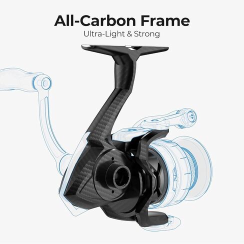 Piscifun Carbon XT Spinning Reels, Light to 5.5oz, Carbon Frame and Rotor, 22LBs Max Drag, 8+1 Shielded BB, 5.2:1 Gear Ratio, Smooth Powerful Freshwater Spinning Fishing Reel, 1000, 2000, 3000 in Saudi Arabia