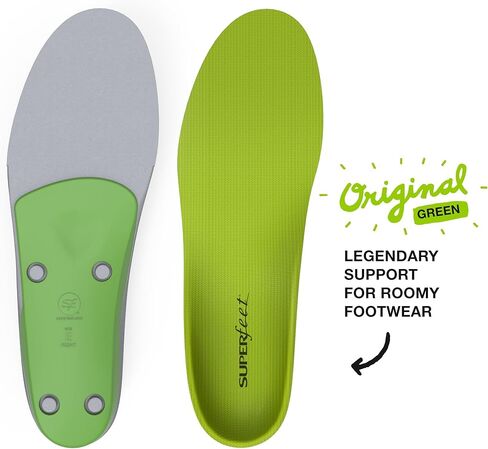 Superfeet All-Purpose Support High Arch Insoles (Green) - Trim-To-Fit Orthotic Shoe Inserts - Professional Grade - Men 2.5-5 / Women 4.5-6 in Kuwait