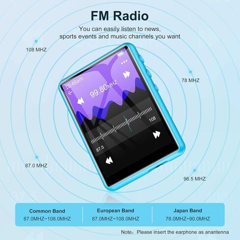 HiFi MP3 Player Lossless DSD High Resolution Digital Audio Music Player, Portable High Definition Portable Audio Player with 128GB Memory Card Supports up to 256GB. in Saudi Arabia