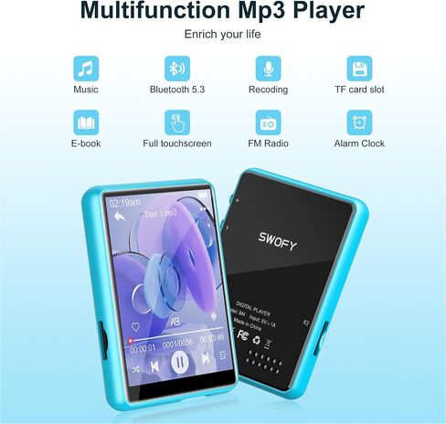 HiFi MP3 Player Lossless DSD High Resolution Digital Audio Music Player, Portable High Definition Portable Audio Player with 128GB Memory Card Supports up to 256GB. in Saudi Arabia