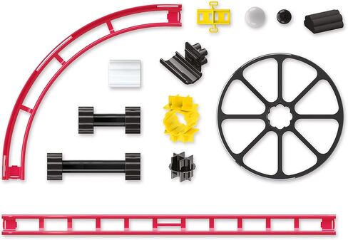 كيرسيتي مجموعة قضبان صغيرة من رولر كوستر - 150 قطعة، 8 متر، للاطفال من سن 6 الى 12 سنة، مكعبات بناء لمسارات متاهة العاب الرخام، احمر in Kuwait