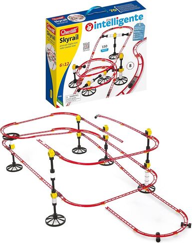 كيرسيتي مجموعة قضبان صغيرة من رولر كوستر - 150 قطعة، 8 متر، للاطفال من سن 6 الى 12 سنة، مكعبات بناء لمسارات متاهة العاب الرخام، احمر in Kuwait