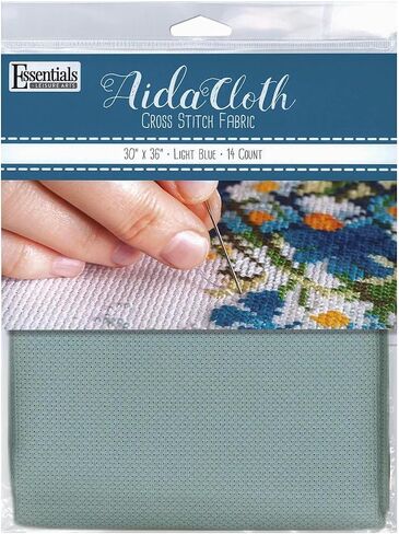 Essentials By Leisure Arts Aida Cloth, 14 Count, 15" x 18", Red Cross Stitch Fabric for Embroidery, Cross Stitch, Machine Embroidery and Needlepoint in Kuwait