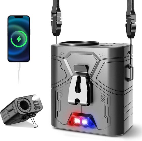 20000mAh Portable Waist Fan, Clip-On Wearable Belt Fan with 5-Speed 20000RPM Motor, Neck Hanging & Desktop Personal Fans, 60H Runtime, Hands-Free Mini Fans for Camping, Worksite, Outdoor Use in Saudi Arabia