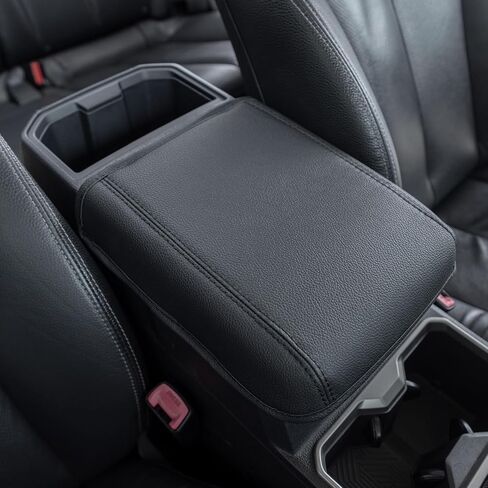 JKCOVER Premium Center Console Cover Compatible with Toyota Tacoma 2016 2017 2018 2019 2020 2021 2022 2023 PU Leather Car Armrest Cushion Protector (Black) in Saudi Arabia