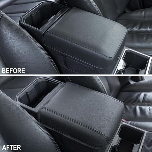 JKCOVER Premium Center Console Cover Compatible with Toyota Tacoma 2016 2017 2018 2019 2020 2021 2022 2023 PU Leather Car Armrest Cushion Protector (Black) in Saudi Arabia
