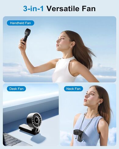 Portable Handheld Fan, Built-in Cooling Compress, 100-Speed Rechargeable Personal Fan, 15Hrs Cooling, 120°Foldable Design, 3-IN-1 Portable-fan for Travel, Cooling Device for Outdoor in Saudi Arabia