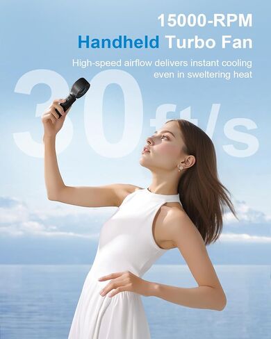 Portable Handheld Fan, Built-in Cooling Compress, 100-Speed Rechargeable Personal Fan, 15Hrs Cooling, 120°Foldable Design, 3-IN-1 Portable-fan for Travel, Cooling Device for Outdoor in Saudi Arabia