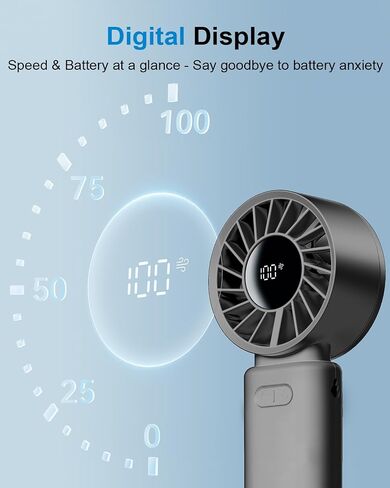 Portable Handheld Fan, Built-in Cooling Compress, 100-Speed Rechargeable Personal Fan, 15Hrs Cooling, 120°Foldable Design, 3-IN-1 Portable-fan for Travel, Cooling Device for Outdoor in Saudi Arabia