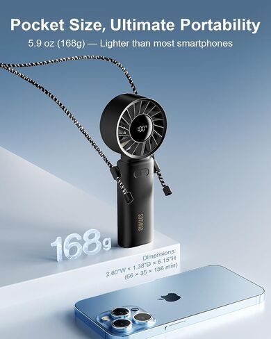 Portable Handheld Fan, Built-in Cooling Compress, 100-Speed Rechargeable Personal Fan, 15Hrs Cooling, 120°Foldable Design, 3-IN-1 Portable-fan for Travel, Cooling Device for Outdoor in Saudi Arabia