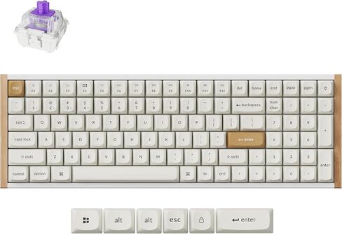 Keychron K4 HE 96% Wireless RGB Hall Effect Keyboard, Gateron Magnetic Switch, Analog Mode & Rapid Trigger, QMK/VIA, 2.4GHz/BT5.2/USB-C, Multitasker for Mac/Windows/Linux, Wood Accent Frame - Black in Saudi Arabia