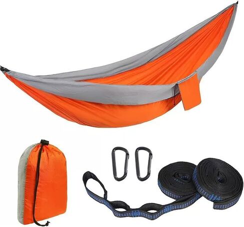 Outdoor Large Hammock for Camping Hammocks Gear for The Backpacking Survival Travel Portable Lightweight Parachute Nylon,Sturdy and Durable Up to 660lbs (Orange) in Saudi Arabia
