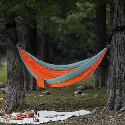 Outdoor Large Hammock for Camping Hammocks Gear for The Backpacking Survival Travel Portable Lightweight Parachute Nylon,Sturdy and Durable Up to 660lbs (Orange) in Saudi Arabia