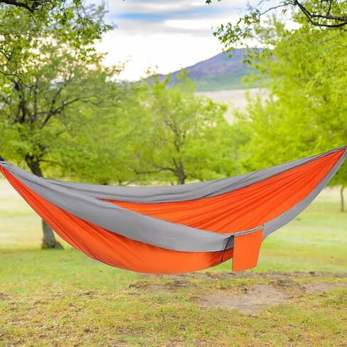 Outdoor Large Hammock for Camping Hammocks Gear for The Backpacking Survival Travel Portable Lightweight Parachute Nylon,Sturdy and Durable Up to 660lbs (Orange) in Saudi Arabia