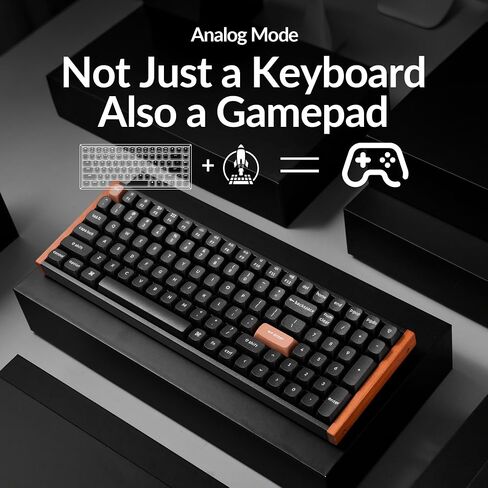 Keychron K4 HE 96 ٪ اللاسلكي RGB Hall Effect Effect ، المفتاح المغناطيسي Gateron ، وضع التناظرية والمشغل السريع ، QMK/VIA ، 2.4 جيجا هرتز/BT5.2/USB -C ، متعدد المهام لنظام التشغيل Mac/Linux ، إطار لهجة الخشب - أسود - أسود - أسود in Saudi Arabia