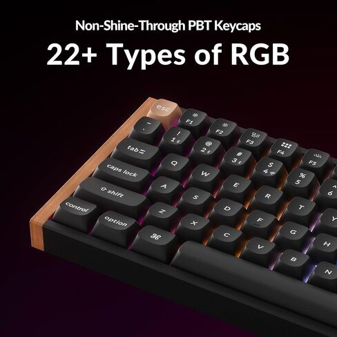 Keychron K4 HE 96 ٪ اللاسلكي RGB Hall Effect Effect ، المفتاح المغناطيسي Gateron ، وضع التناظرية والمشغل السريع ، QMK/VIA ، 2.4 جيجا هرتز/BT5.2/USB -C ، متعدد المهام لنظام التشغيل Mac/Linux ، إطار لهجة الخشب - أسود - أسود - أسود in Saudi Arabia