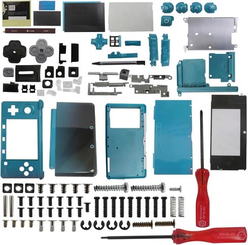 Full Housing Case, 3DS Replacement Housing, 3DS Shell Replacement, Cover Shell Repair Parts, Full Set Replacement Case Kit for Nintendo 3DS Replacement Parts (Aqua Blue) in Saudi Arabia