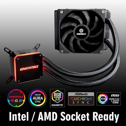 Enermax liqmax V4 360mm AIO CPU CAPU COWNER W/DIGNT DISTREAL ، 3x 120mm Silentflow PWM FAN 390W TDP ، for Intel 1851/1700/1200/115X ، AMD AM5/AM4 in Kuwait