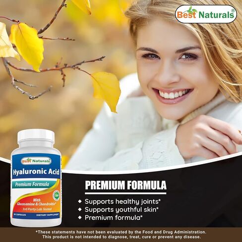 Best Naturals Hyaluronic Acid 100 mg 120 Capsules - Support Healthy Joints and Youthful Skin (859375002702) in Saudi Arabia