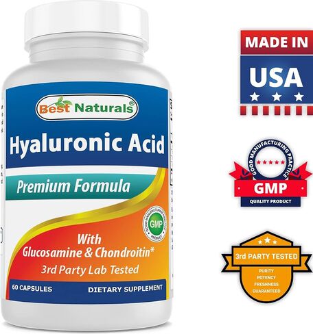 Best Naturals Hyaluronic Acid 100 mg 120 Capsules - Support Healthy Joints and Youthful Skin (859375002702) in Saudi Arabia