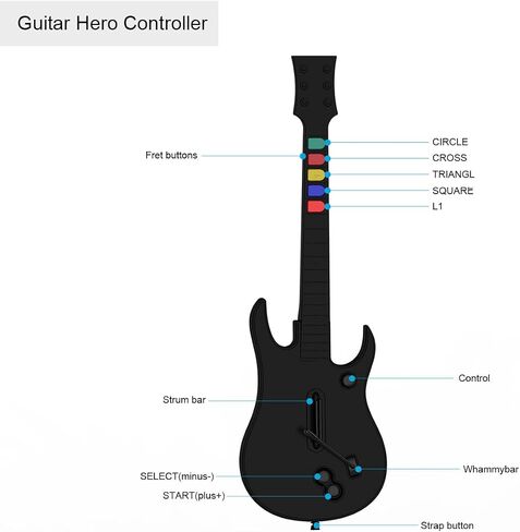 NBCP Guitar Hero Wii, Wireless Guitar for Wii Guitar Hero Clone Hero and Rock Band Games (Excluding Rock Band 1) in Saudi Arabia