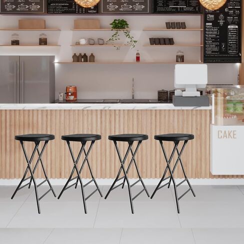 YOMT Portable Folding Stool, 24 inch Folding Bar Stool with Handle, Foldable Stool Chair for Adults, Heavy Duty Collapsible Stool for Kitchen Counter Room Home Camping Indoor Outdoor, Set of 1 in Saudi Arabia