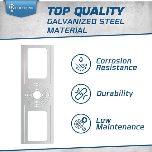 OHLECTRIC Recessed Light Mounting Plate, Rough-in Plates. Multi-Size 2" 3" 3¾" 4" 5" 6" Adjustable Holes w/ Alignment Notches, Recessed LED 26" x 8.3" Pre-Construction Fixture Support Plate (48 Pack) in Kuwait