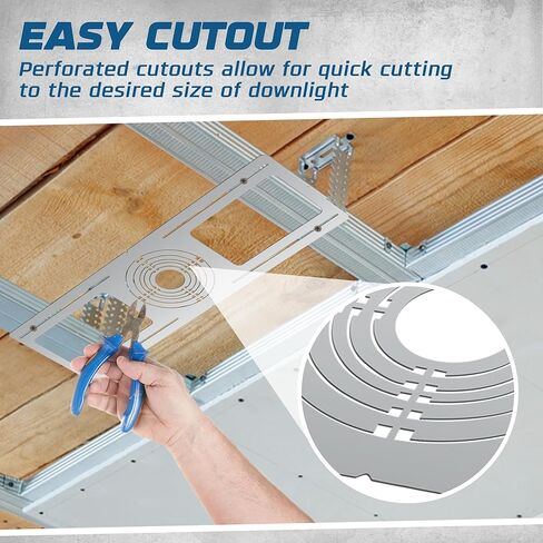 OHLECTRIC Recessed Light Mounting Plate, Rough-in Plates. Multi-Size 2" 3" 3¾" 4" 5" 6" Adjustable Holes w/ Alignment Notches, Recessed LED 26" x 8.3" Pre-Construction Fixture Support Plate (48 Pack) in Kuwait