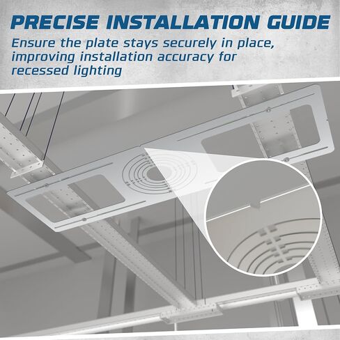 OHLECTRIC Recessed Light Mounting Plate, Rough-in Plates. Multi-Size 2" 3" 3¾" 4" 5" 6" Adjustable Holes w/ Alignment Notches, Recessed LED 26" x 8.3" Pre-Construction Fixture Support Plate (48 Pack) in Kuwait