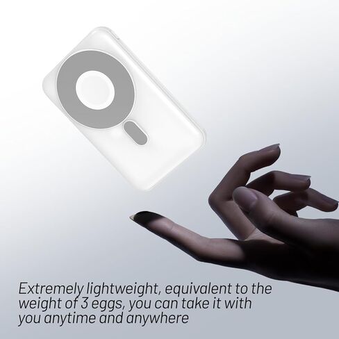 Portable Charger 10000mah Bank ، حزمة بطارية شحن سريع مع الكابلات المدمجة ، متوافقة مع iPhone و Samsung و Android و Apple Watch و Airpods و Magnetic Wireless Charging White in Saudi Arabia