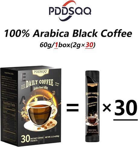 حزم القهوة الفورية واحدة تخدم عصي 30 كيس ، متوسطة الحزمة أرابيكا قهوة سوداء حزم فردية للتخييم ، حزم القهوة الساخنة/المثلجة الخالية من السكر. in Saudi Arabia