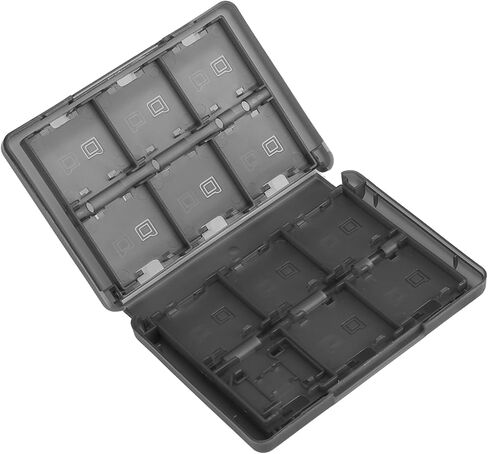 Kimiss Black 28 in 1 Card Card Case - PP Blastic Cartorge Box for 3DS DSL DSI LL ، علبة بطاقة ذاكرة صديقة للبيئة مع تصميم الجيب (أسود) in Saudi Arabia