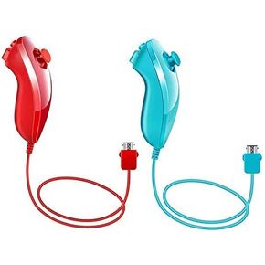 2 Pack Nunchuck Controllers Joystick Gamepad Compatible for Nintendo Wii for Wii U