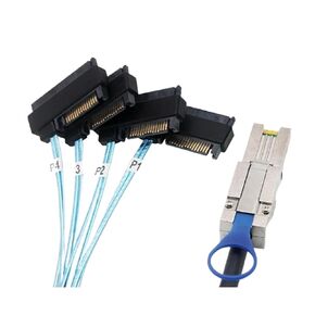 High-Speed 3.0 S-AS 26P SFF 8088 to 4 8482 29+15Pin All-in-one Line Card S-AS Hard Disk Data Cable 0.5m 1m(1m)