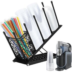 Cup and Lid Holder for Ninja Slushie Accessories, Adjustable Coffee Cup Holder Organizer for Ninja SLUSHi with RapidChill Technology