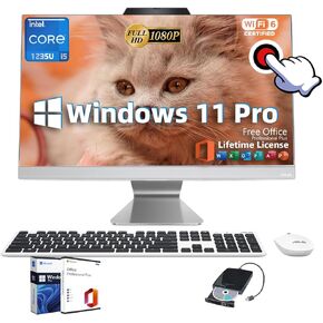 ASUS All-in-One Business Desktop | Intel i5-1235U(10-Core) | 23.8" FHD Touchscreen(1920x1080) | w/Office Lifetime & External DVD Drive | Intel Iris Xe GPU | Win 11 Pro | Wi-Fi 6 | 64 GB RAM | 2TB SSD