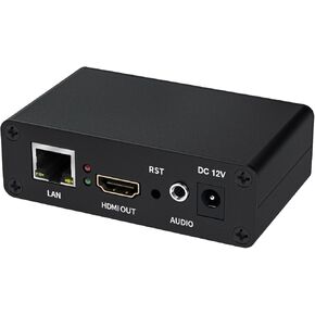 USB IP to HDMI HD Video Decoder- H.265/H.264 IP Camera & Streaming Mini Decoder for SRT/HTTP/RTSP/RTMP/M3U8/FLV/UDP,Support YouTube/Facebook/Twitter/Ig, LCD Display & Broadcast Platform