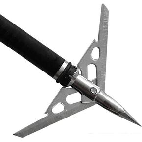 12Pcs 100 Grain Archery Broadheads 2" Dia Expandable Hunting Arrowhead