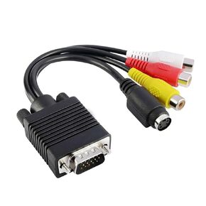 VGA to 3RCA Plus S Sub-Terminal Cable VGA to S+AV PC Connected to Adapter Converter